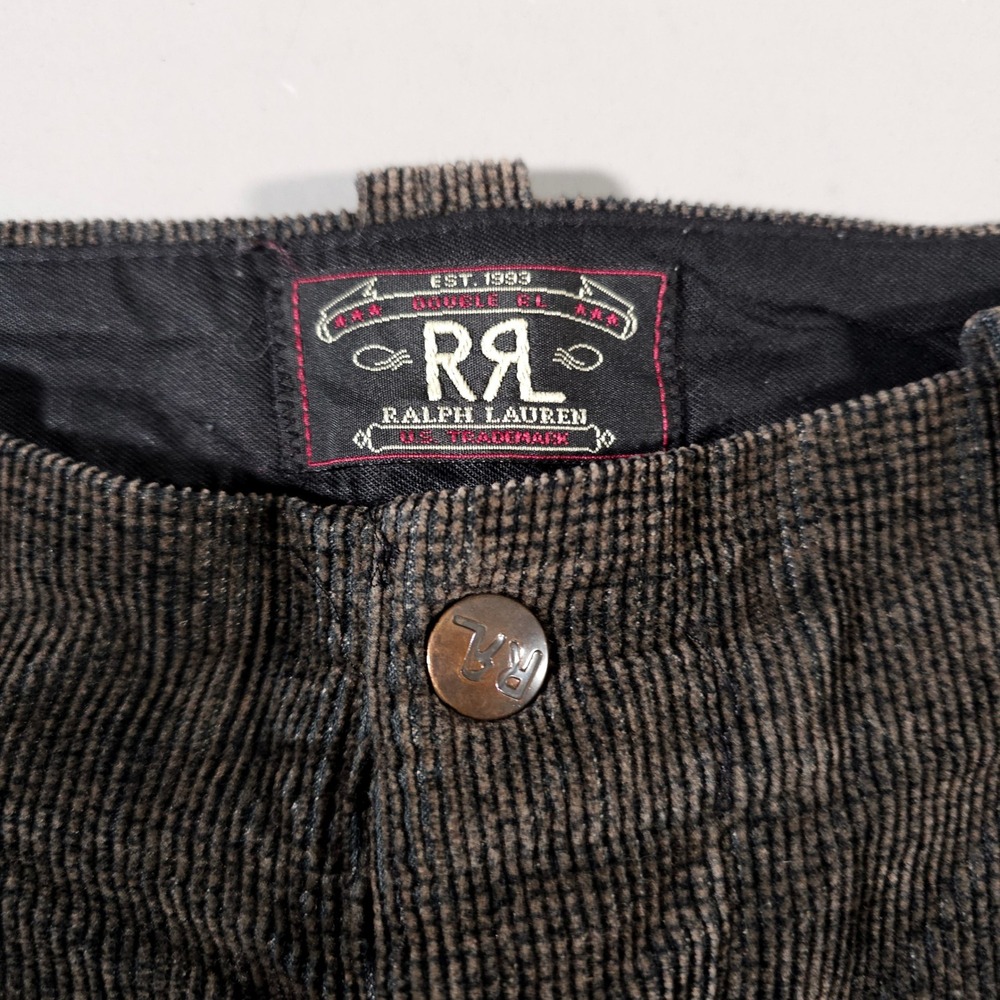 RRL Corduroy Pants Mens‎ 31x29 Brown Straight Leg Button Fly Ralph Lauren - Picture 2 of 9
